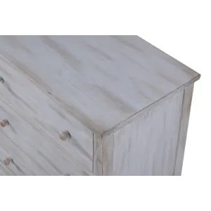 Geneva - 5 Drawer Chest - Distressed White Finish