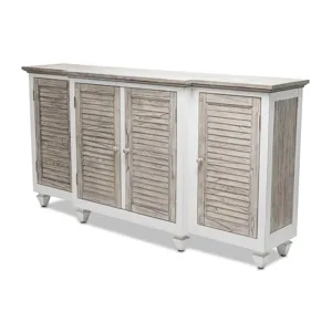 Islamorada 4-Door Credenza - Gray/White