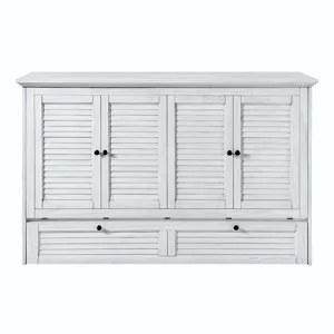Surfside - Queen Cabinet Bed (Flip Top) Component - Weathered White Finish