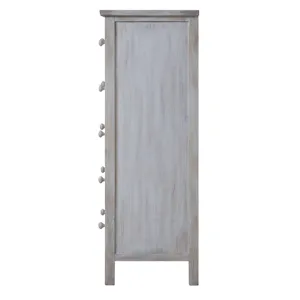 Geneva - 5 Drawer Chest - Distressed White Finish