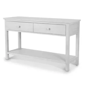 Geneva - 2-Drawer Console - Distressed White Finish