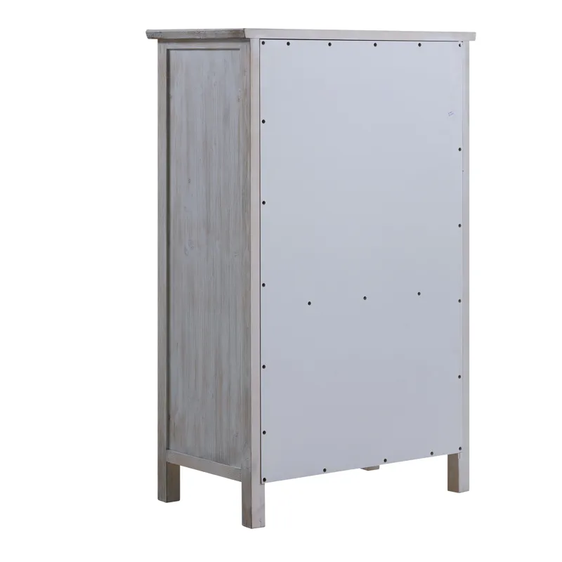 Geneva - 5 Drawer Chest - Distressed White Finish