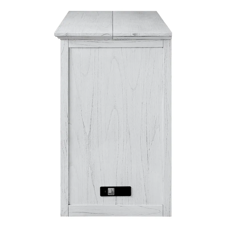 Surfside - Queen Cabinet Bed (Flip Top) Component - Weathered White Finish