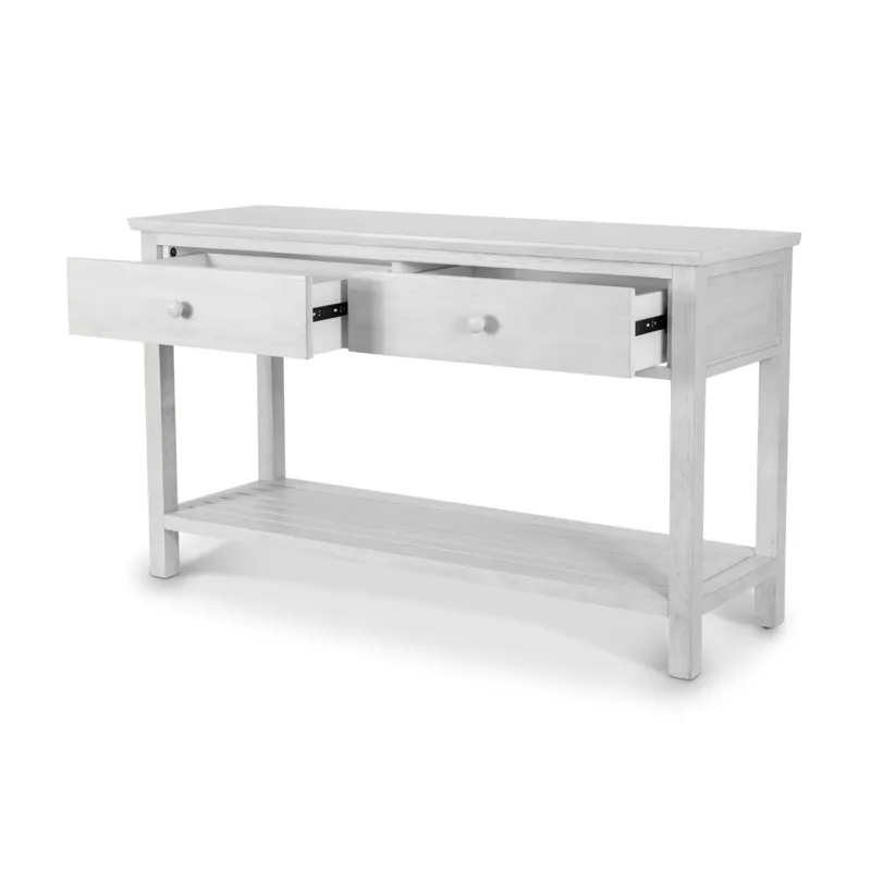 Geneva - 2-Drawer Console - Distressed White Finish