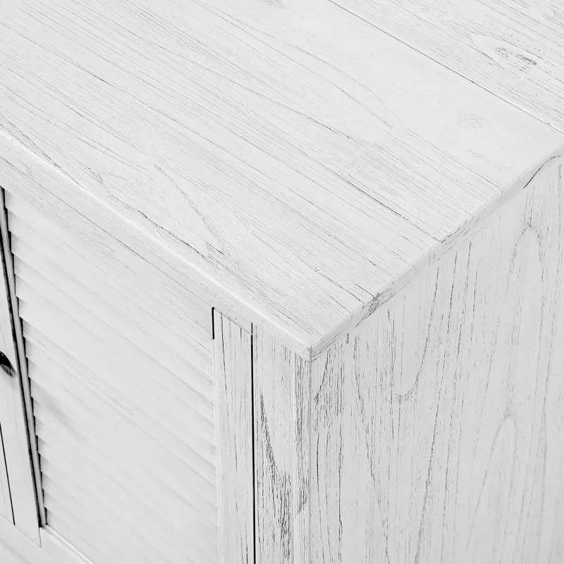 Surfside - Queen Cabinet Bed (Flip Top) Component - Weathered White Finish