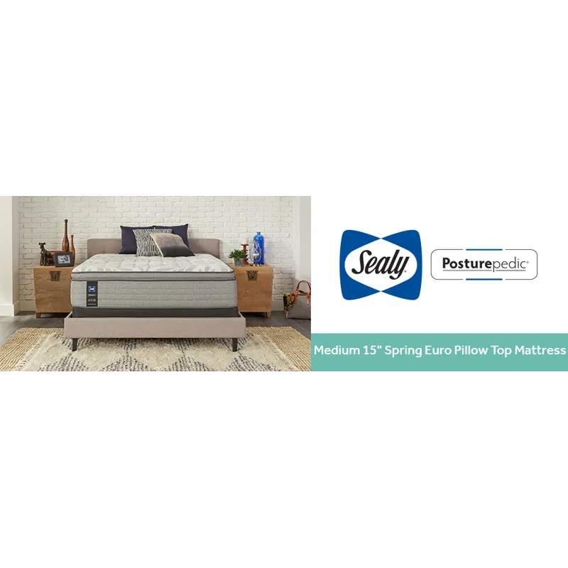 Posturepedic® Silver Pine Medium Euro Pillow Top  Twin Mattress