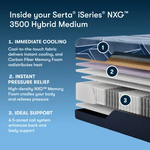 iSeries NXG 3500 13.5\" Hybrid Medium Mattress -Queen Split Head