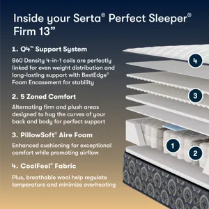 Perfect Sleeper Cascade Canyon Firm 13\"  Firm Mattress -Twin