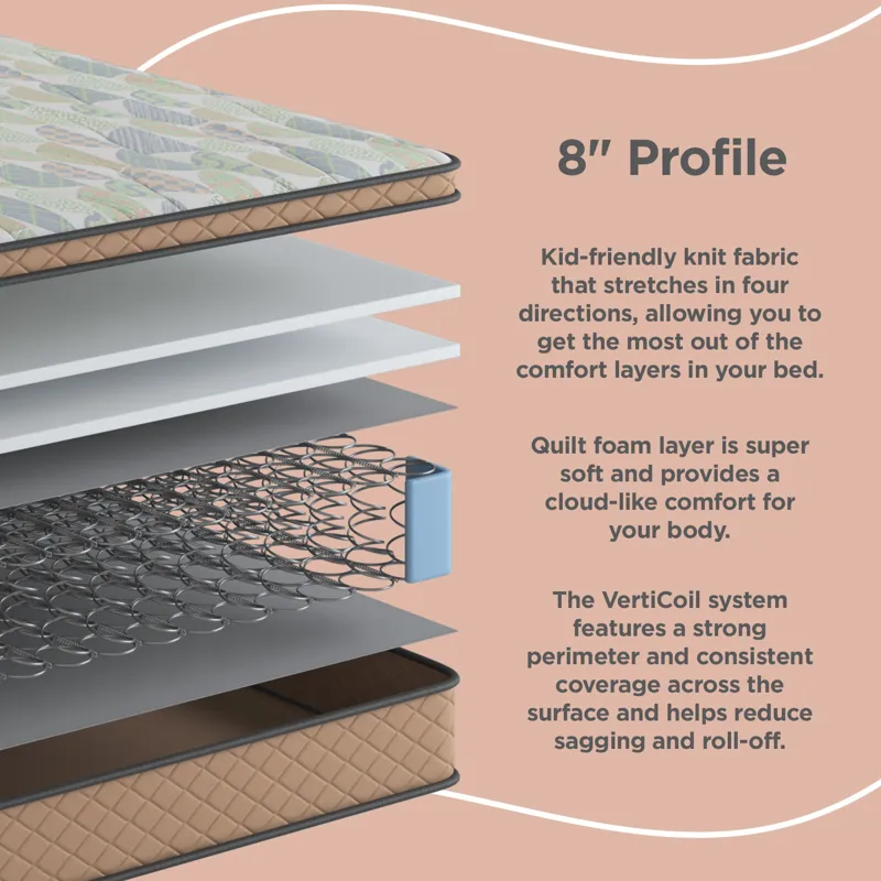 Encore® Kids Reagan Faux Euro Top Double Mattress