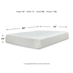 10 Inch Chime Memory Foam King Mattress and Foundation