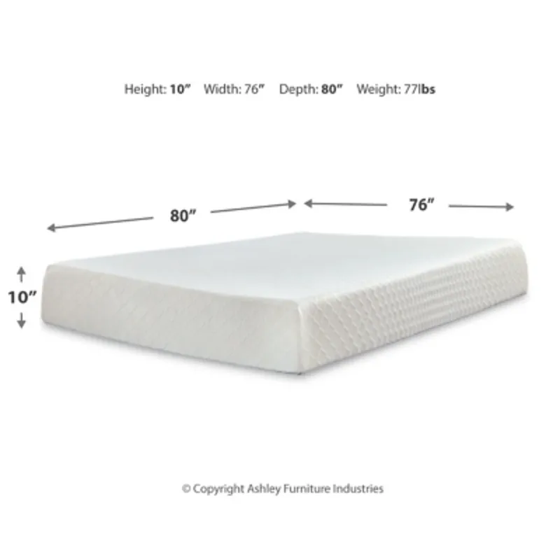 10 Inch Chime Memory Foam King Mattress and Foundation