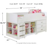 Lulu Twin Loft Bed with Storage and Bookcase
