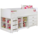 Lulu Twin Loft Bed with Storage and Bookcase