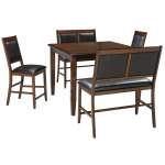 Meredy Counter Height Dining Room Table and Bar Stools (Set of 5)