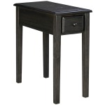 Solid Wood Chairside End Table with USB Ports & Outlets