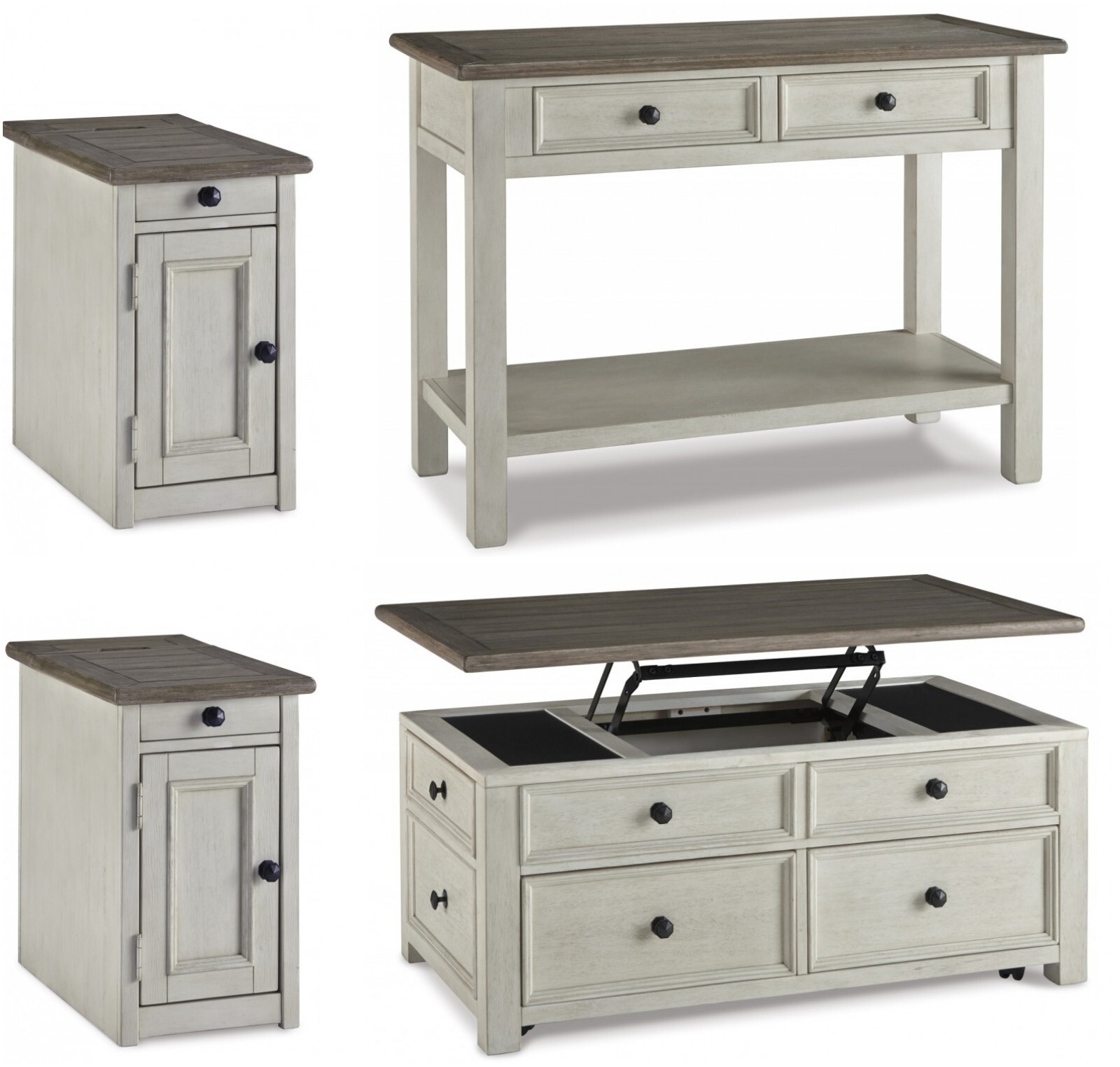 Bolanburg Coffee Table and 2 Chairside End Tables with Console T637T4