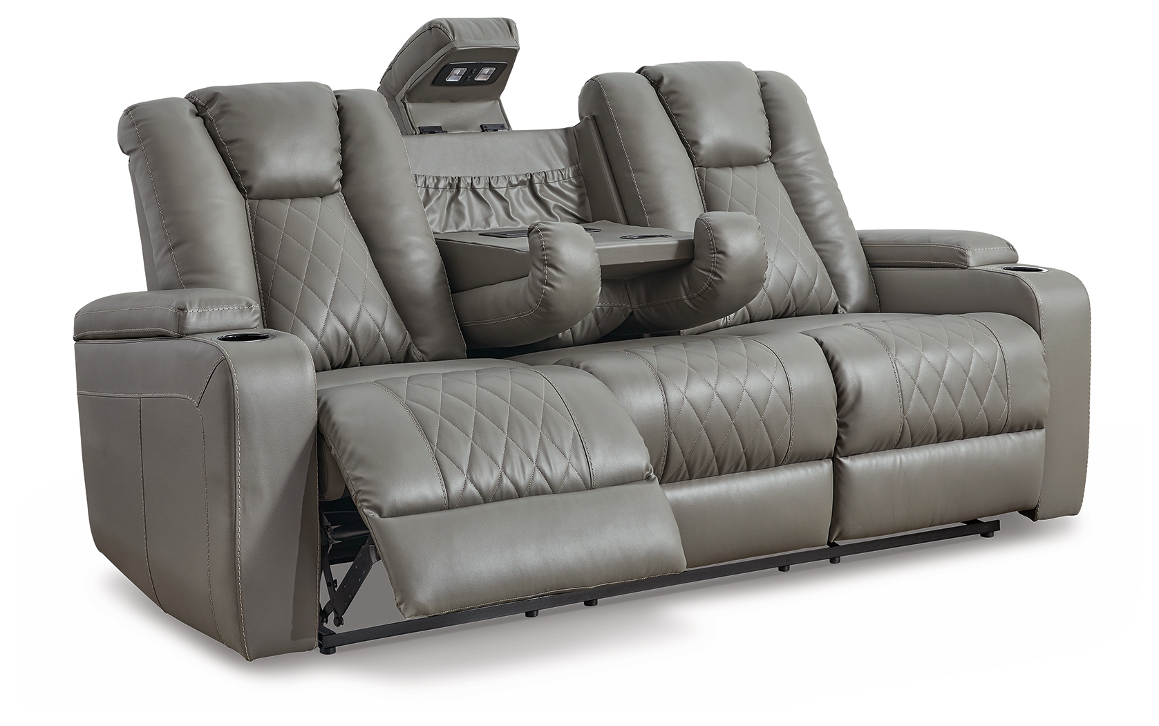 Mancin Reclining Sofa with Drop Down Table 2970289 by Signature Design