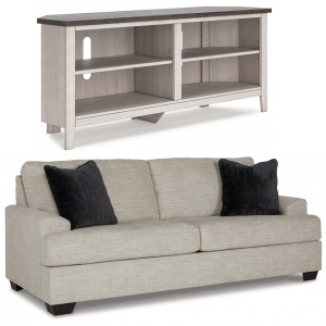 2 PC Living Room Set - Vayda Sofa w/Dorrinson Corner TV Stand