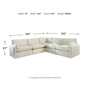 Sophie 5-Piece Sectional and Oversized Ottoman