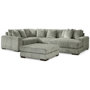 Lindyn 4-Piece Sectional with Chaise and Oversized Accent Ottoman