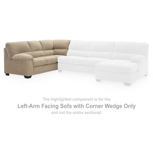 SimpleJoy Left-Arm Facing Sofa with Corner Wedge