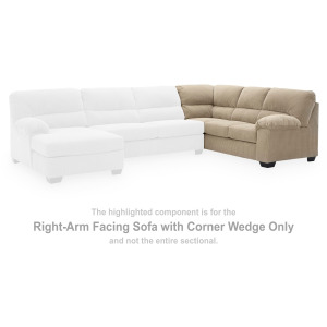 SimpleJoy Right-Arm Facing Sofa with Corner Wedge