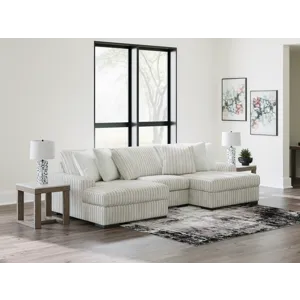Stupendous 3-Piece Sectional with Double Chaise