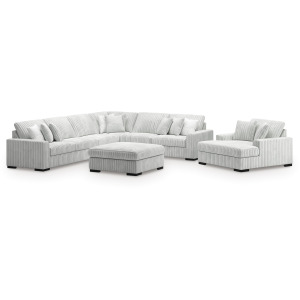 Stupendous 4-Piece Sectional, Oversized Chaise and Ottoman