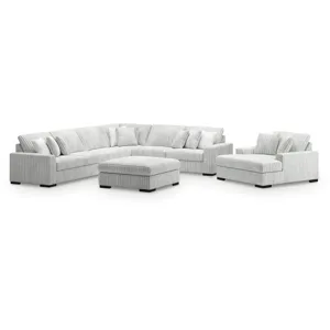 Stupendous 4-Piece Sectional, Oversized Chaise and Ottoman