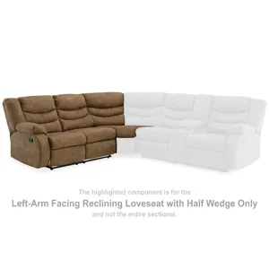 Partymate Left-Arm Facing Reclining Loveseat with Half Wedge