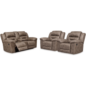 Stoneland Reclining Loveseat and 2 Recliners
