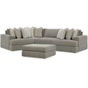 Avaliyah 4-Piece Sectional and Oversized Accent Ottoman