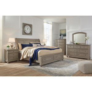 Lettner 5 PC King Sleigh Storage Bedroom Set