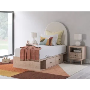 Shapella Twin Upholstered Panel Bed with Storage