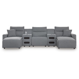 Modmax II 5-Piece Reclining Sectional with Double Chaise and Audio Consoles