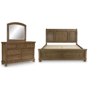 Feddinger 3 PC King Storage Sleigh Bedroom Set