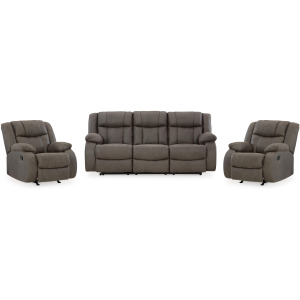 First Base Reclining Sofa and 2 Recliners