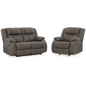 First Base Reclining Loveseat and Recliner