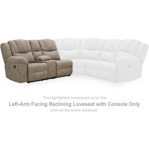 Pearce-Pike Left-Arm Facing Reclining Loveseat with Console