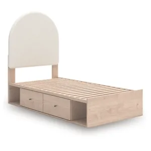 Shapella Twin Upholstered Panel Bed with Storage