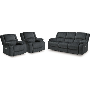 Draycoll Power Reclining Sofa and 2 Power Recliners