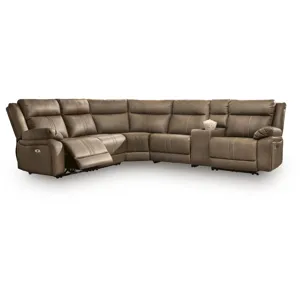 Max-Momentum 6-Piece Power Reclining Sectional with Audio Console