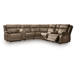 Max-Momentum 7-Piece Power Reclining Sectional with Audio Consoles