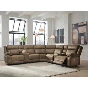 Max-Momentum 7-Piece Power Reclining Sectional with Audio Consoles