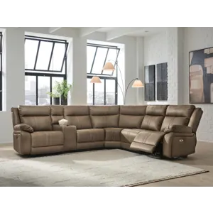 Max-Momentum 6-Piece Power Reclining Sectional with Audio Console