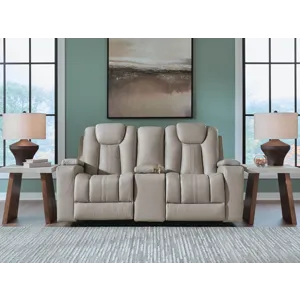 Elevate Edges Glider Reclining Loveseat with Console
