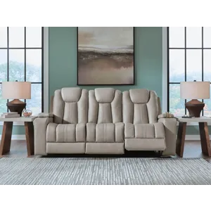 Elevate Edges Reclining Sofa with Drop Down Table