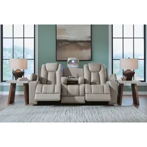 Elevate Edges Reclining Sofa with Drop Down Table