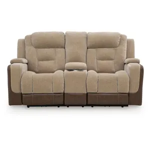 Mixed Motion Power Reclining Loveseat with Console