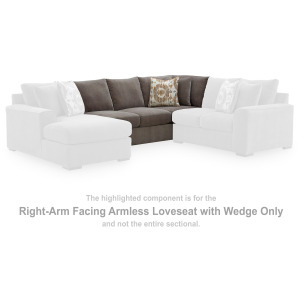 Larson Levee Right-Arm Facing Armless Loveseat with Wedge